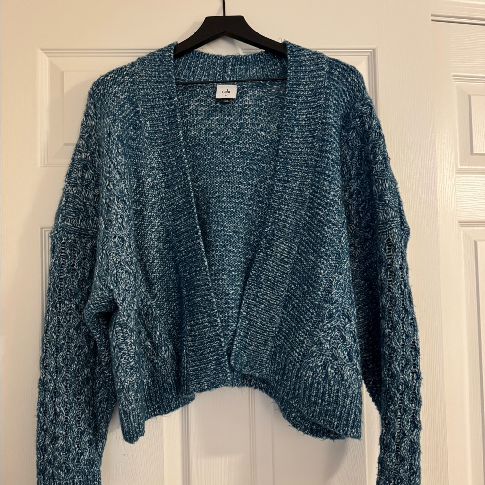 Cabi Astral Cardigan Cozy Blue Knit Sweater
